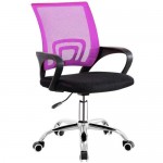Office & Home Mesh Chair NAPOLI Pink Modern Adjustable with Metal Base